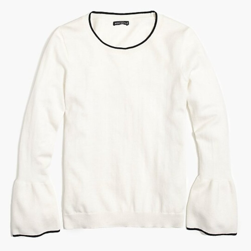 JCrew Mercantile XS White/Black Sweater